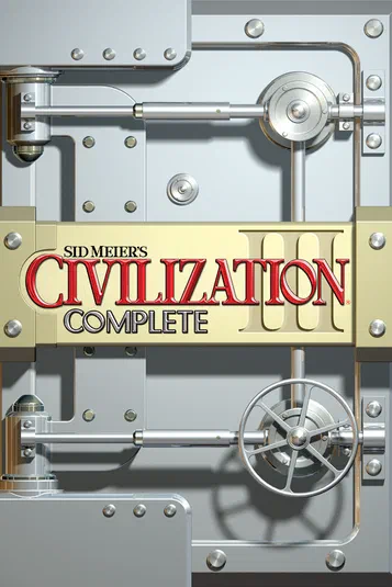 Couverture du jeu Sid Meier's Civilization III Complete sur fond de coffre-fort métallique