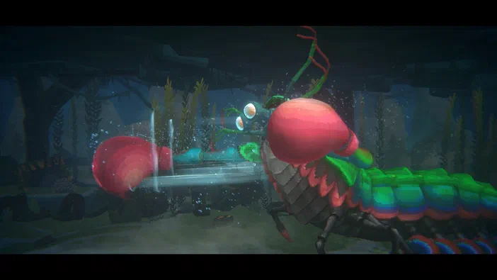 Dans le jeu vidéo Dave the Diver, un crustacé aux pinces rouges et au corps vert se trouve dans une grotte sous-marine.