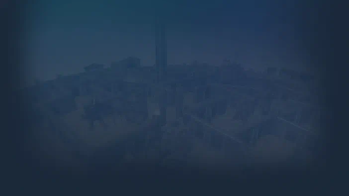 Fond d'écran du jeu vidéo Spore: Galactic Adventures montrant une scène spatiale avec des structures et vaisseaux dans un environnement brumeux.