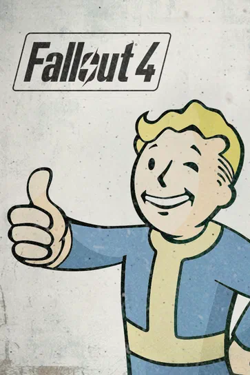 Logo de Fallout 4 et le personnage Vault Boy donnant un pouce levé.