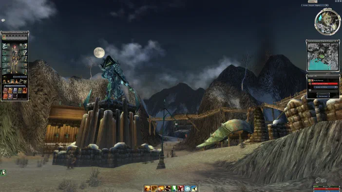 Pleine lune sur la Forge de Droknar dans Guild Wars Reforged.